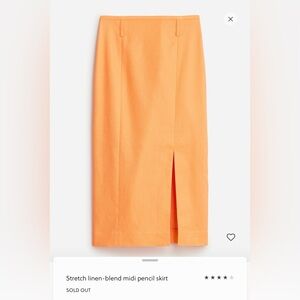 J. Crew Golden Yellow Pencil Skirt with Front Slit